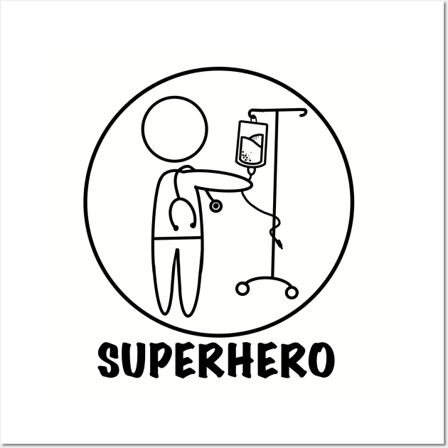 Male nurse superhero Wall Art by drew.art